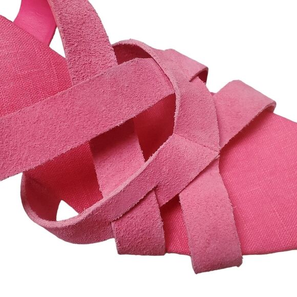 Cole Haan Pink Suede Espadrille Sandals Size 8.5 - Picture 4 of 9